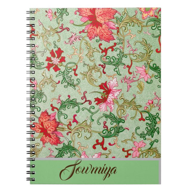 Beautiful vintage design personalised  notebook (Front)