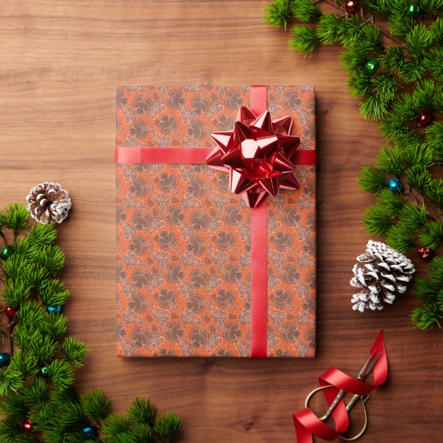 Beautiful vintage ethnic elegant flower pattern wrapping paper (Holiday Gift)