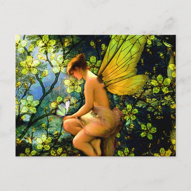 Beautiful Vintage Fairy Postcard (Front)