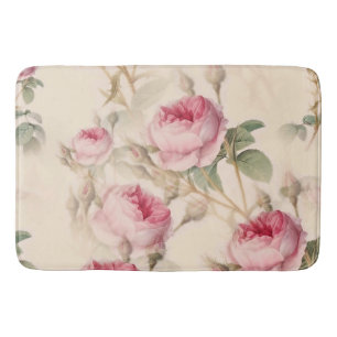 Beautiful Vintage Floral Bath Mat