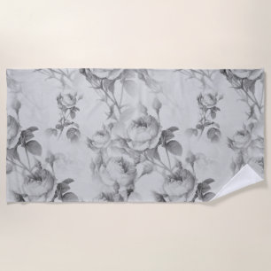 Beautiful Vintage Floral Beach Towel