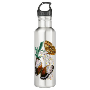 Beautiful Vintage Floral Butterfly Illustration 710 Ml Water Bottle