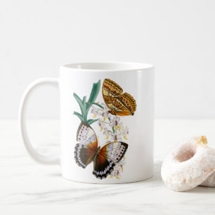Beautiful Vintage Floral Butterfly Illustration Coffee Mug