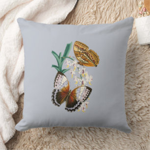 Beautiful Vintage Floral Butterfly Illustration Cushion