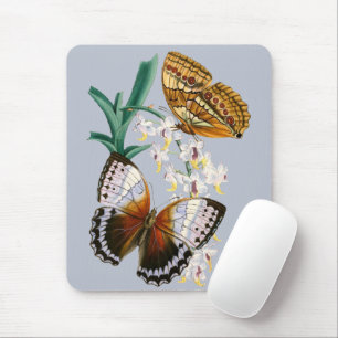 Beautiful Vintage Floral Butterfly Illustration Mouse Pad