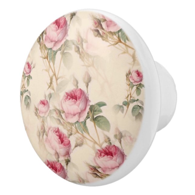 Beautiful Vintage Floral Ceramic Knob (Right)