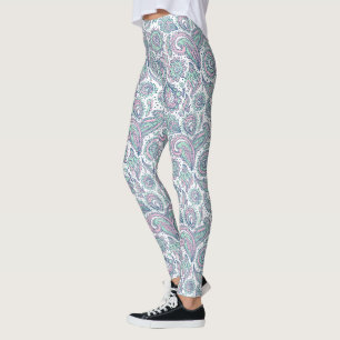 Beautiful vintage floral landscape pattern leggings