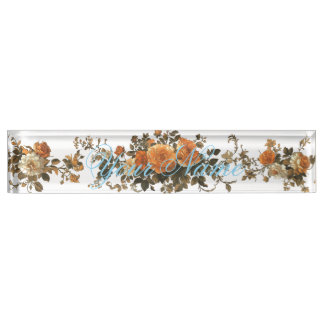 Beautiful vintage floral  nameplate