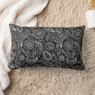 Beautiful vintage floral paisley pattern lumbar cushion