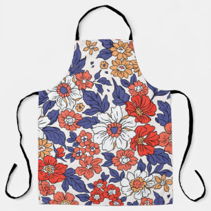 Beautiful vintage floral pattern in small realisti apron