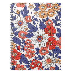 Beautiful vintage floral pattern in small realisti notebook