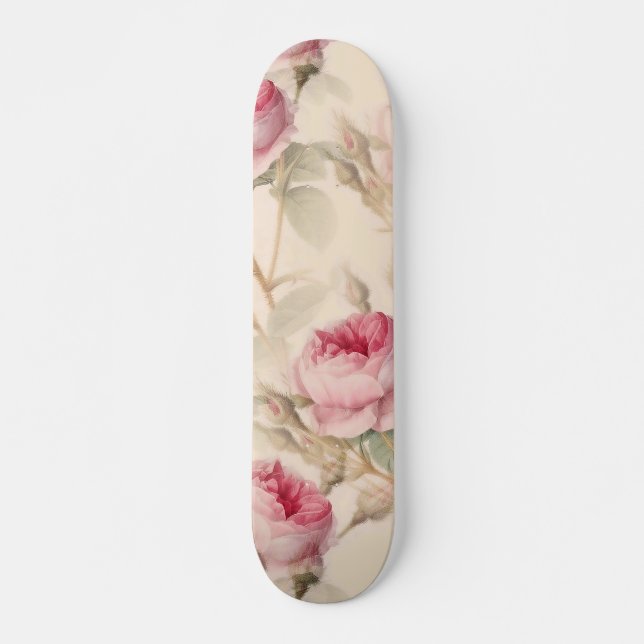 Beautiful Vintage Floral Skateboard (Front)