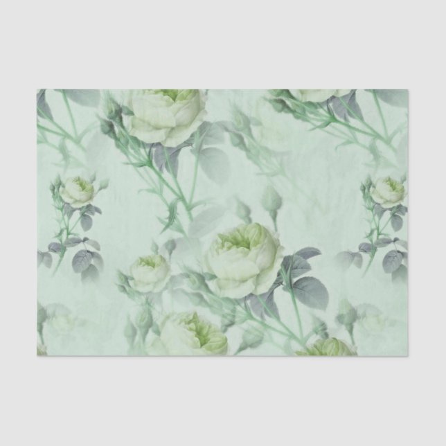 Beautiful Vintage Floral Tissue Paper (Front)