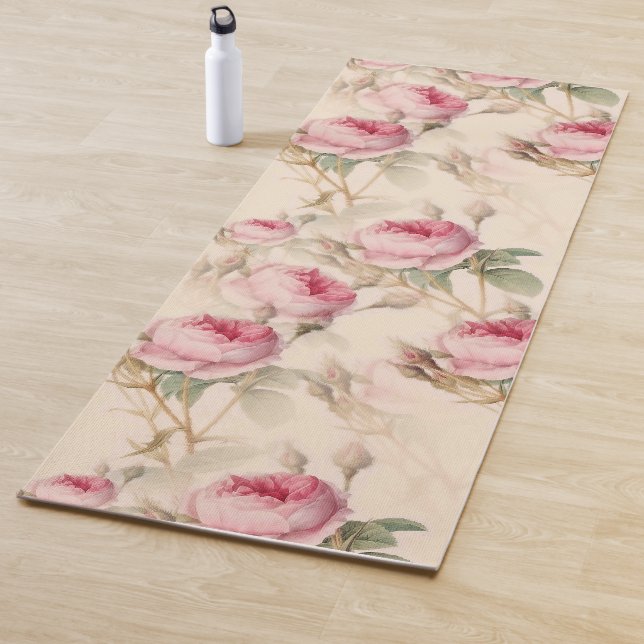 Beautiful Vintage Floral Yoga Mat (In Situ)