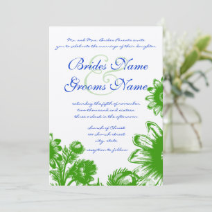 Beautiful Vintage Flower Wedding Invitation