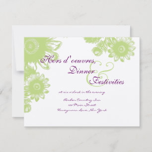 Beautiful Vintage Flower Wedding Reception Cards