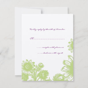 Beautiful Vintage Flower Wedding RSVP Card