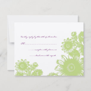 Beautiful Vintage Flower Wedding RSVP Card