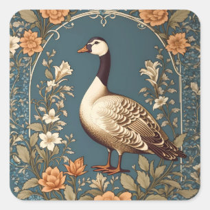 Beautiful Vintage Goose William Morris Inspired Square Sticker