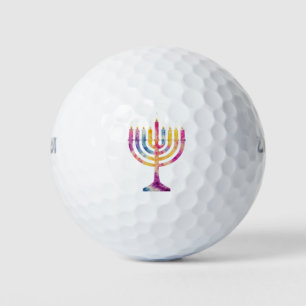 Beautiful Vintage Hanukkah Menorah Happy Hanukkah Golf Balls