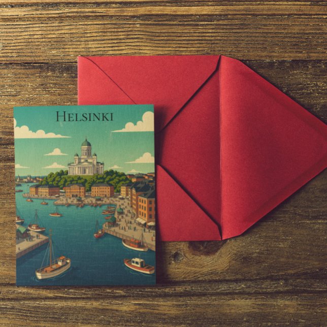 Beautiful Vintage Helsinki Finland Cityscape Postcard (Beautiful Vintage Helsinki Finland Cityscape Postcard)