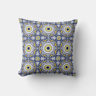 💙💛Beautiful Vintage Mediterranean Azulejos  Cushion