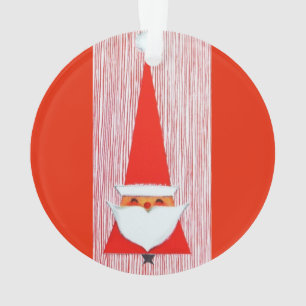 Beautiful Vintage Mid Century Mod Santa Ornament