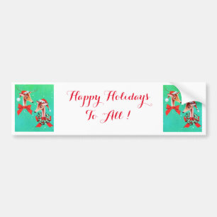Beautiful Vintage Mid Century Reindeer Bumper Sticker