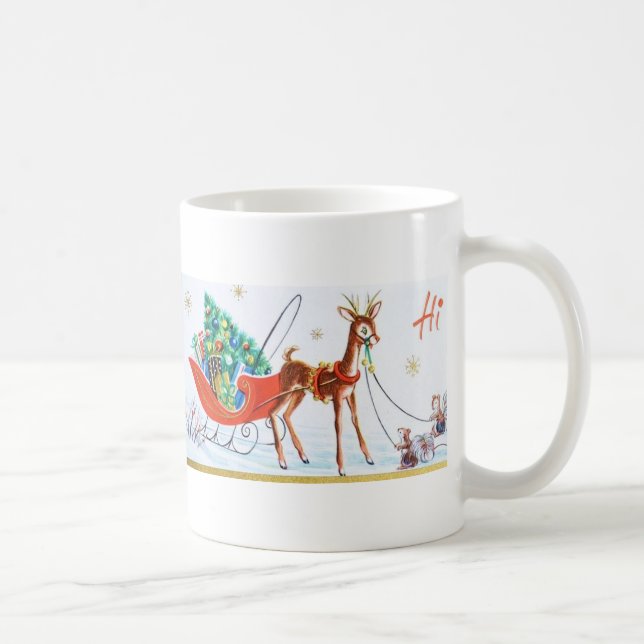 Beautiful Vintage Mid Century Reindeer Coffee Mug (Right)