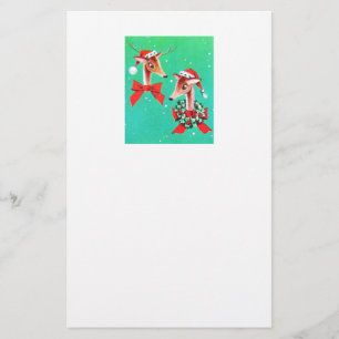 Beautiful Vintage Mid Century Reindeer Stationery