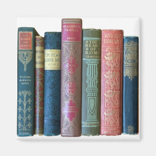 Beautiful vintage old books, book spines magnet
