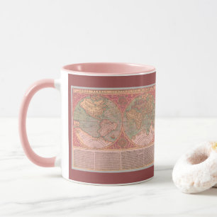 Beautiful Vintage Old World Map with Latin Text Mug