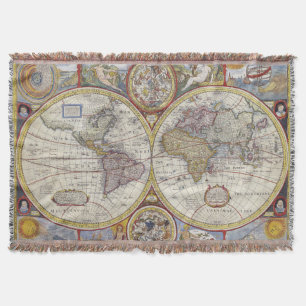 Beautiful Vintage old world Maps Throw Blanket