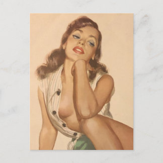 Beautiful Vintage Pin Up girl Postcard