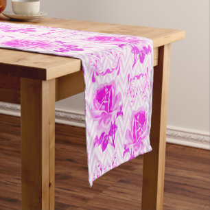 Beautiful Vintage Purple Floral Short Table Runner