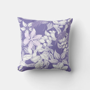Beautiful Vintage Purple Pastel Floral Pattern Cushion
