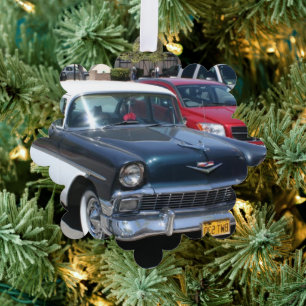 Beautiful vintage retro classic US Car Tree Decoration Card