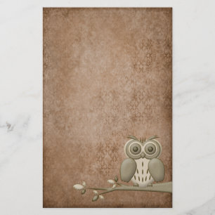 Beautiful Vintage Retro Owl Stationery