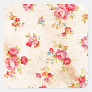 Beautiful vintage roses and other flowers square sticker