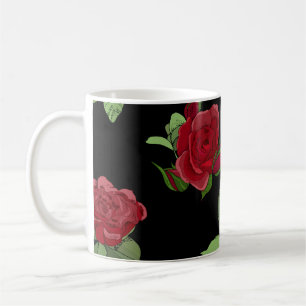 Beautiful vintage seamless floral pattern with ros coffee mug