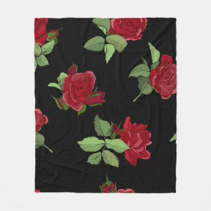 Beautiful vintage seamless floral pattern with ros fleece blanket