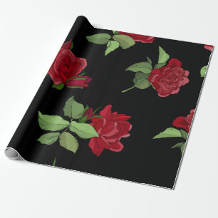 Beautiful vintage seamless floral pattern with ros wrapping paper