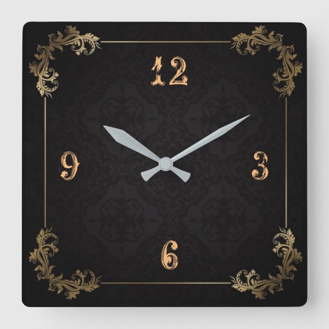 Beautiful vintage square wall clock (Front)