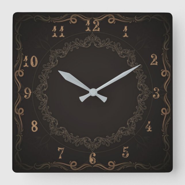 Beautiful vintage square wall clock (Front)