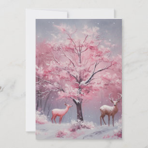 Beautiful Vintage Styled Pink Christmas Card