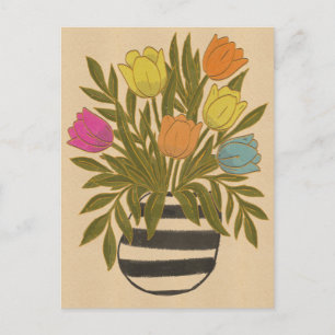 Beautiful Vintage Tulips Postcard