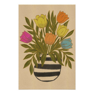 Beautiful Vintage Tulips Poster