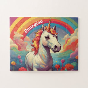 Beautiful Vintage Unicorn Personalised Jigsaw Puzzle