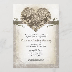 beautiful vintage wedding anniversary invitation