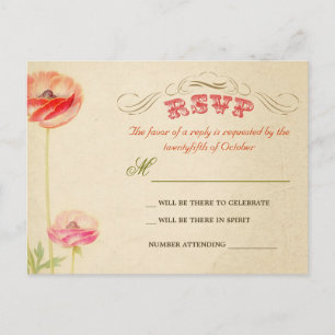 beautiful vintage wedding rsvp postcards